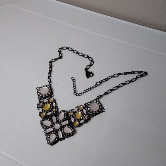 Black Chain Decorative Multicolor Necklace Adjustable 21 To 23 Inches - Picture 3 of 15